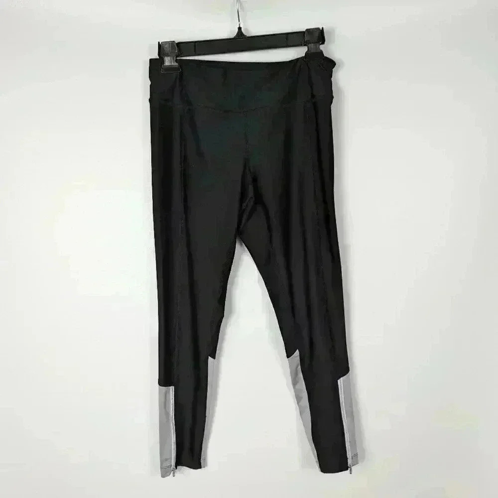 Women's Black And Grey Zella Leggings Size M